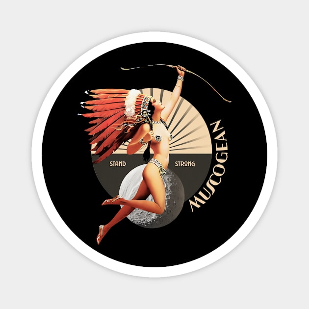 Muscogean 1920's Art Deco Indian Moon Pin Up Girl Retro Stand Strong Magnet by The Dirty Gringo